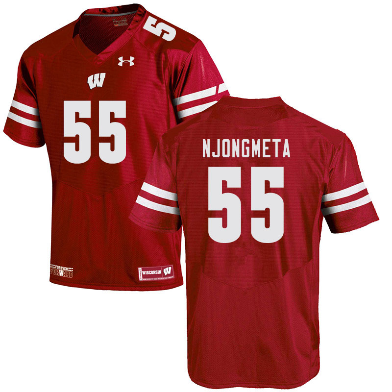 Men #55 Maema Njongmeta Wisconsin Badgers College Football Jerseys Sale-Red - Click Image to Close